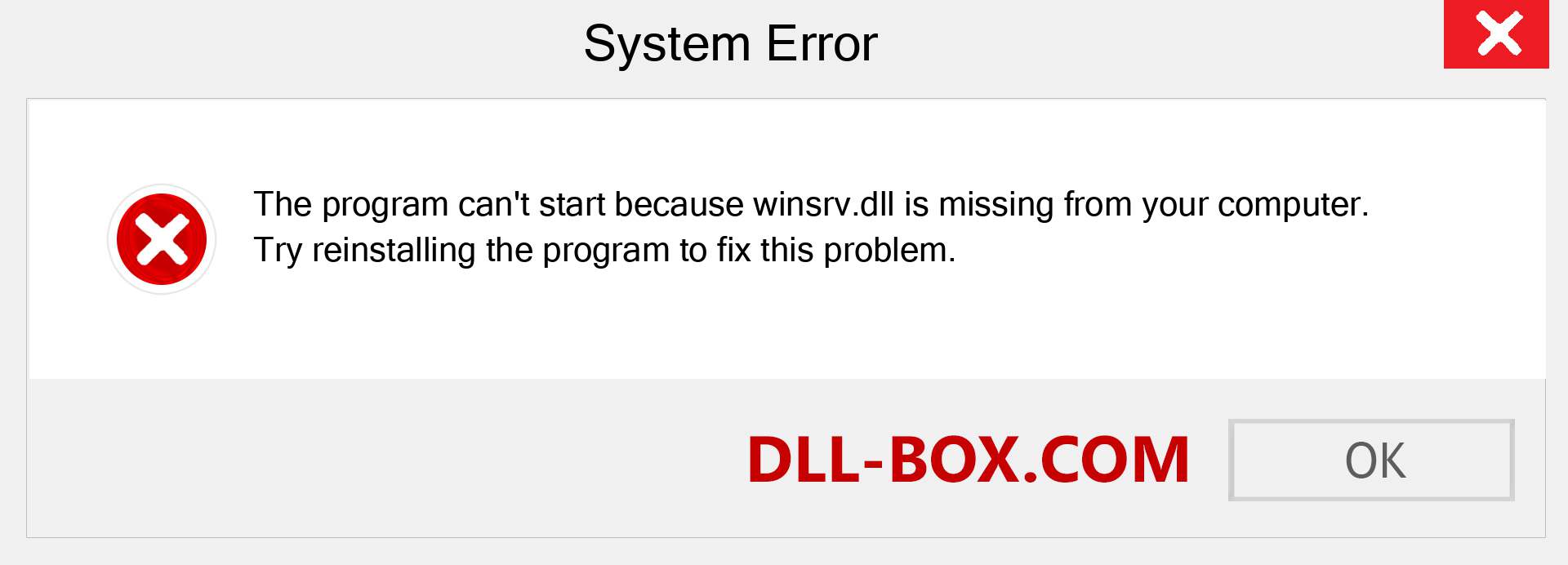  winsrv.dll file is missing?. Download for Windows 7, 8, 10 - Fix  winsrv dll Missing Error on Windows, photos, images
