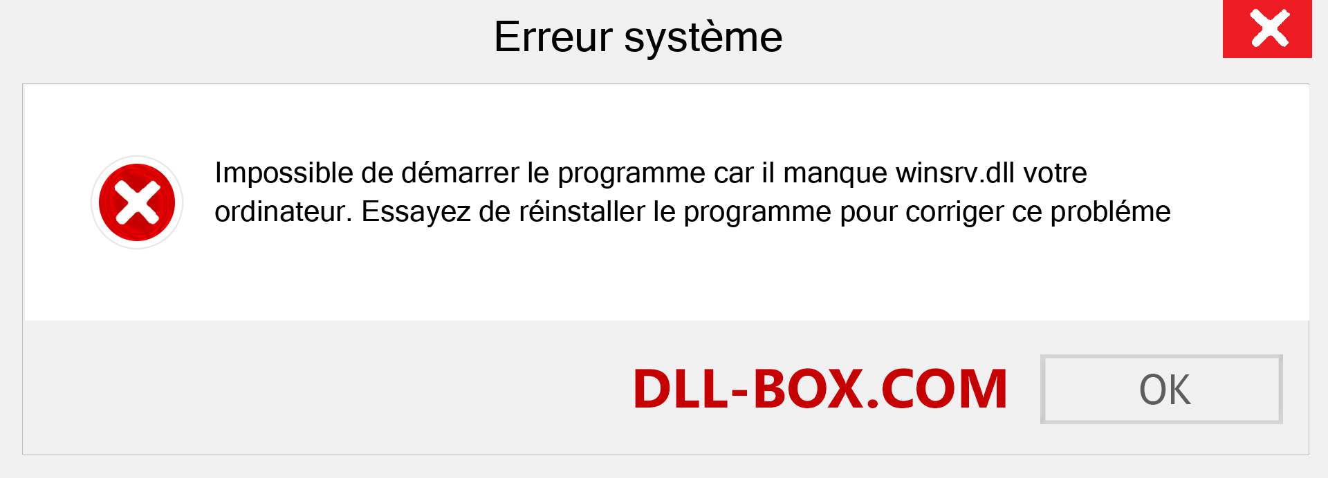 Le fichier winsrv.dll est manquant ?. Télécharger pour Windows 7, 8, 10 - Correction de l'erreur manquante winsrv dll sur Windows, photos, images